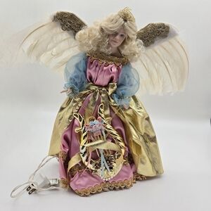 Vintage 96 Paradise Galleries Patricia Rose Porcelain Angel Light Up Tree Topper
